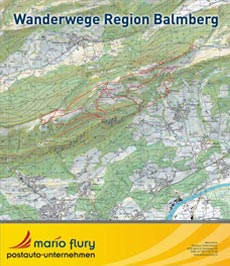 Karte Wanderweg Region Balmberg